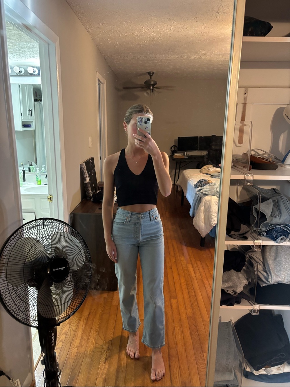 Levi's Light Wash Ribcage Straight Ankle Jeans